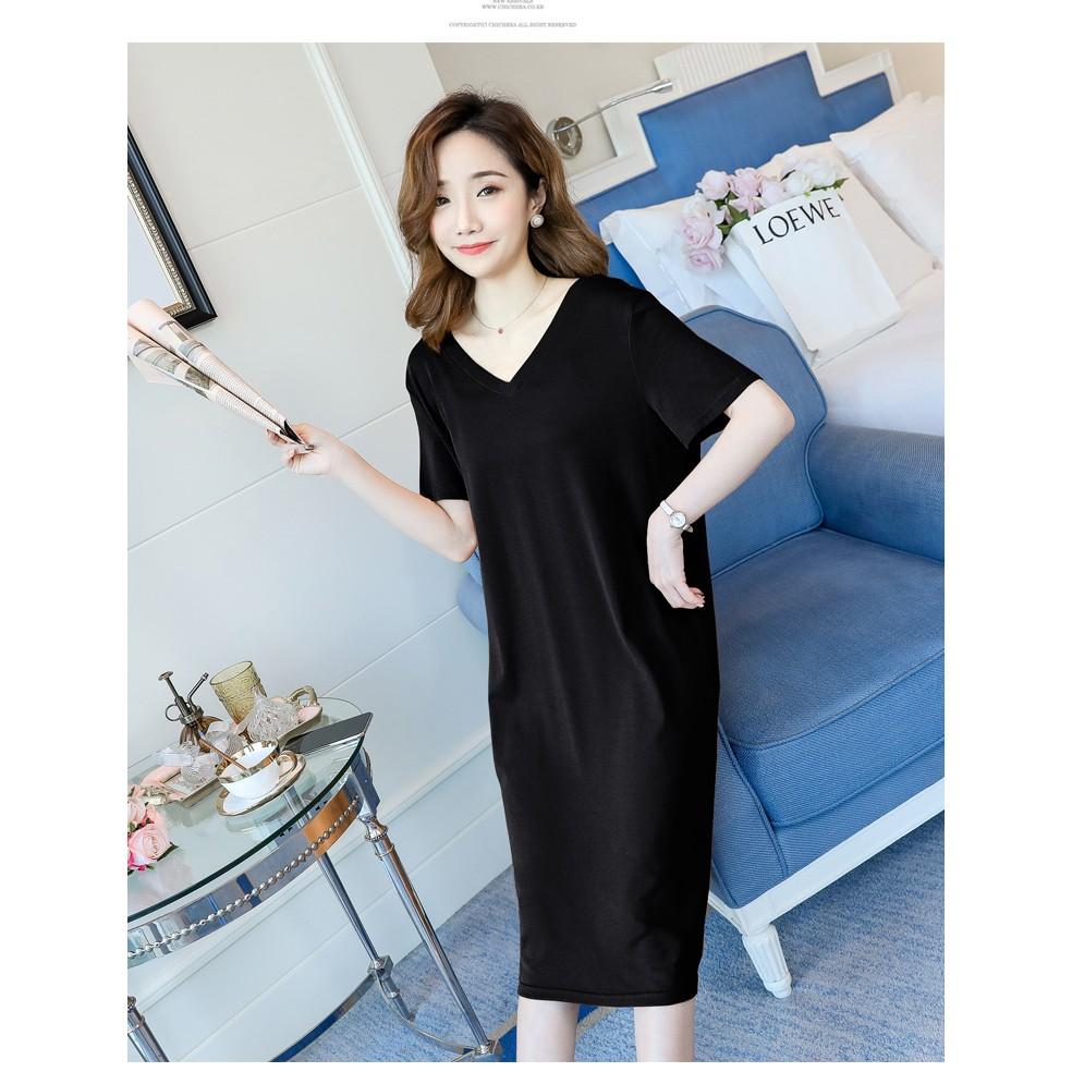Đầm bầu thun dịu dàng màu vàng DN16