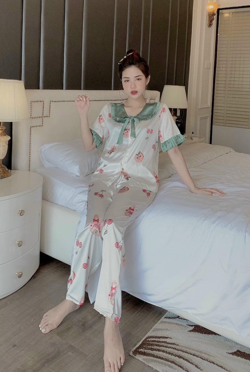Bộ Đồ Ngủ Nữ Pijama - Vải Lụa Latin Loại 1 Cao Cấp