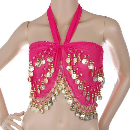 Women Dancer Dress Belly Dance Hip Scarf Belt Skirt Wrap Pink