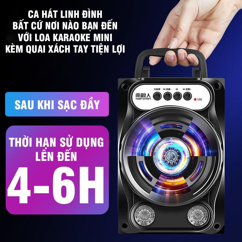 Loa Karaoke Nghe Nhạc Mini Công Suất Lớn Tặng Kèm Micro Thế Hệ Mới Đa Chức Năng