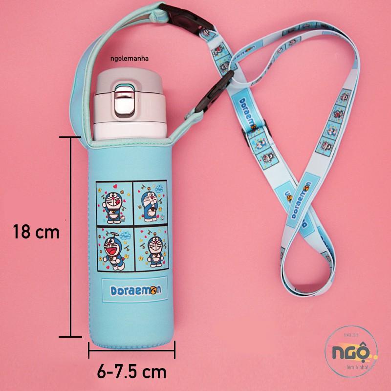 COMBO TÚI ĐỰNG BÌNH / LY GIỮ NHIỆT KÈM DÂY < 650ml - Họa tiết tươi sáng