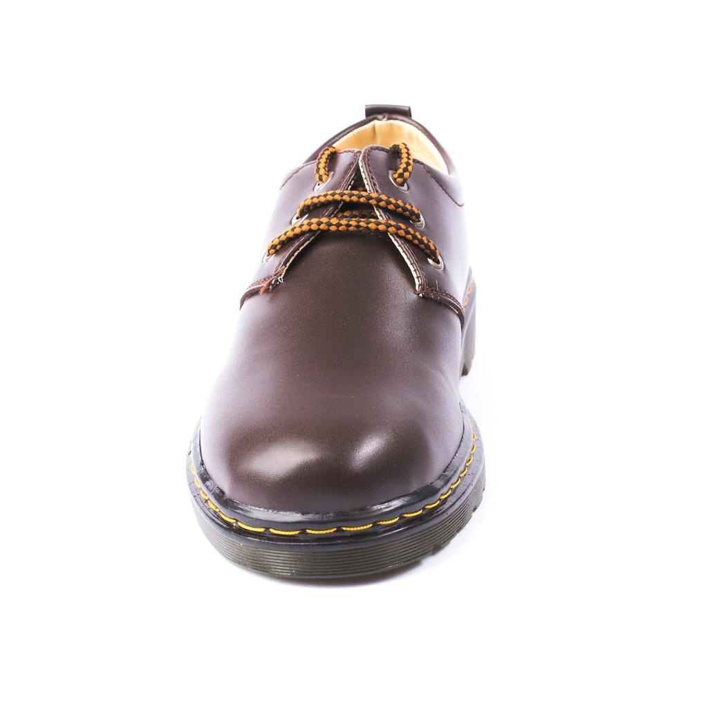 Giày Boot Nam Cổ Ngắn Màu Nâu Da Trơn Cực Đẹp Và Phong Cách Để Khâu Chắc Chắn - M353-NAU- Kèm Vòng Phong Thủy Gỗ Mun