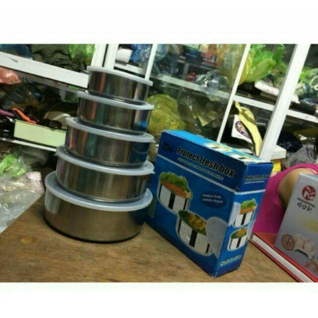 Bộ 5 bát inox có nắp đậy hợp vệ sinh