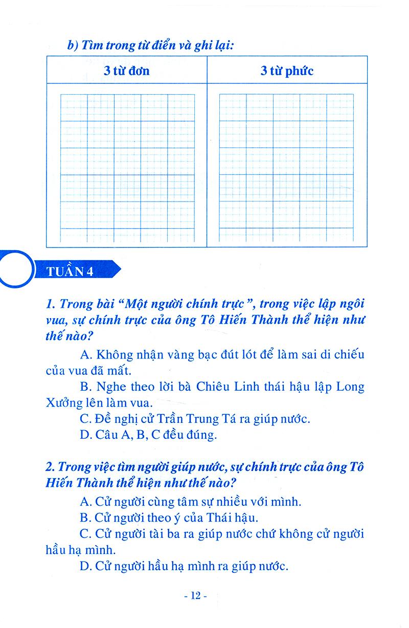 Vở Bài Tập Tiếng Việt - Lớp 4 (Tập 1)