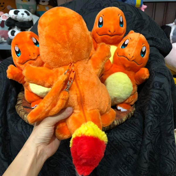 Gấu Bông Pokemon Charmander - Khủng Long Lửa Có Dây Kéo (30 Cm) Gb152 (Tặng 1 Đèn Led 8 Bóng Siêu Sáng Cắm Cổng Usb)