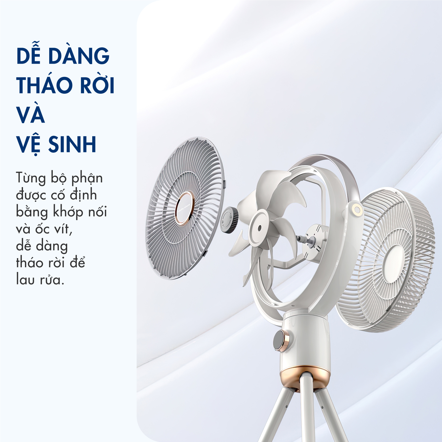 Quạt tích điện không dây MR3700 mới nhất năm 2023, 4 chế độ gió, động cơ 1 chiều không chổi than hoạt động bền bỉ-CÓ ẢNH THẬT SP