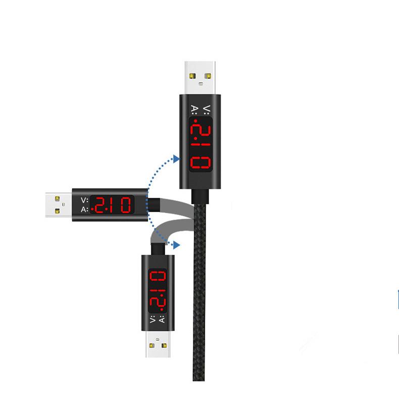 Cáp sạc Hoco PowerLine Micro USB 1.2m màn Led- Hàng chính hãng