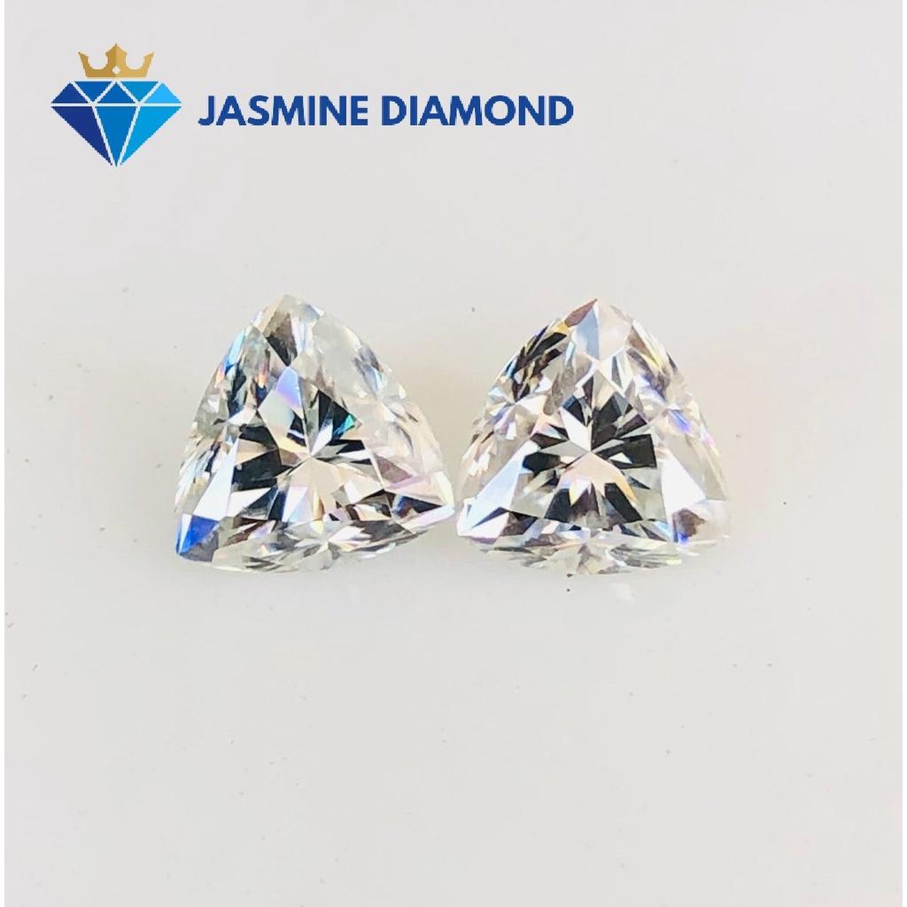 (Size 4-7.5 ly) Kim cương nhân tạo Mỹ Moissanite giác cắt Trillion