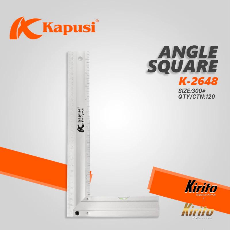Thước ke góc vuông nhôm Kapusi Nhật Bản 30cm thiết kế livo, nhôm trắng chống gỉ k2648