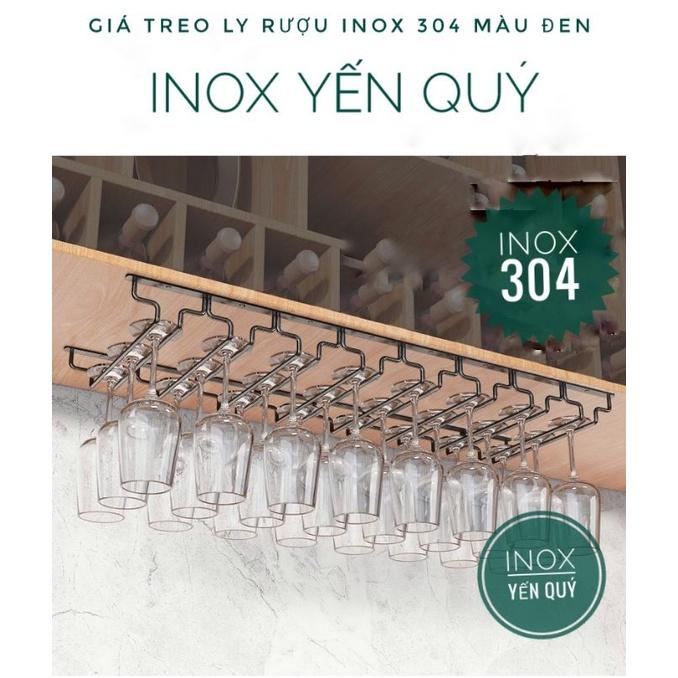 INOX 304 GIÁ KỆ TREO LY 3/4/5/6/7 HÀNG SÂU 22 / 27CM MÀU ĐEN CHỊU LỰC CHỊU NƯỚC TỐT