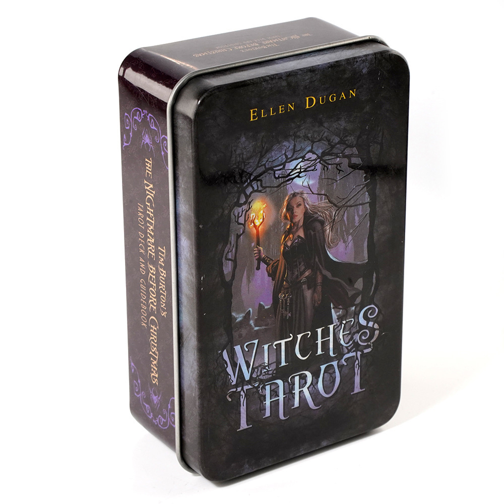 [Mạ Cạnh] Bộ Bài Witches Tarot Hộp Thiếc Mạ Cạnh Hồng 78 Lá Tặng Link Tiếng Việt Và Đá Thanh Tẩy