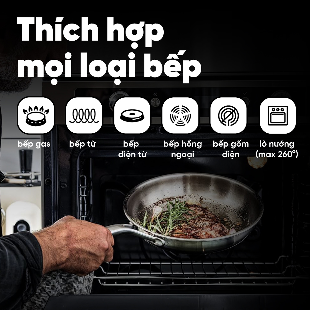 KitchenAid - Chảo Inox nguyên khối 3 lớp