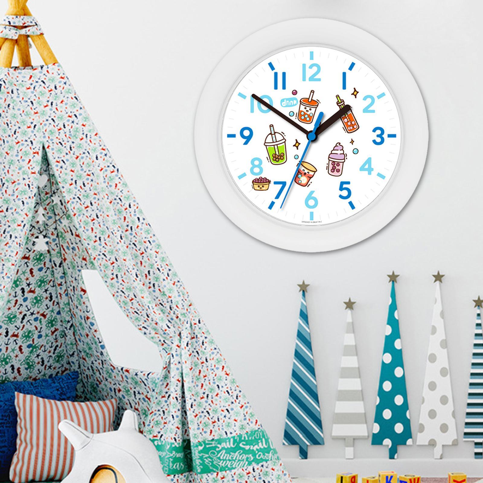 Cartoon DIY Wall Clock, Ornament, Silent for Kids Living Room Home Children Bedroom