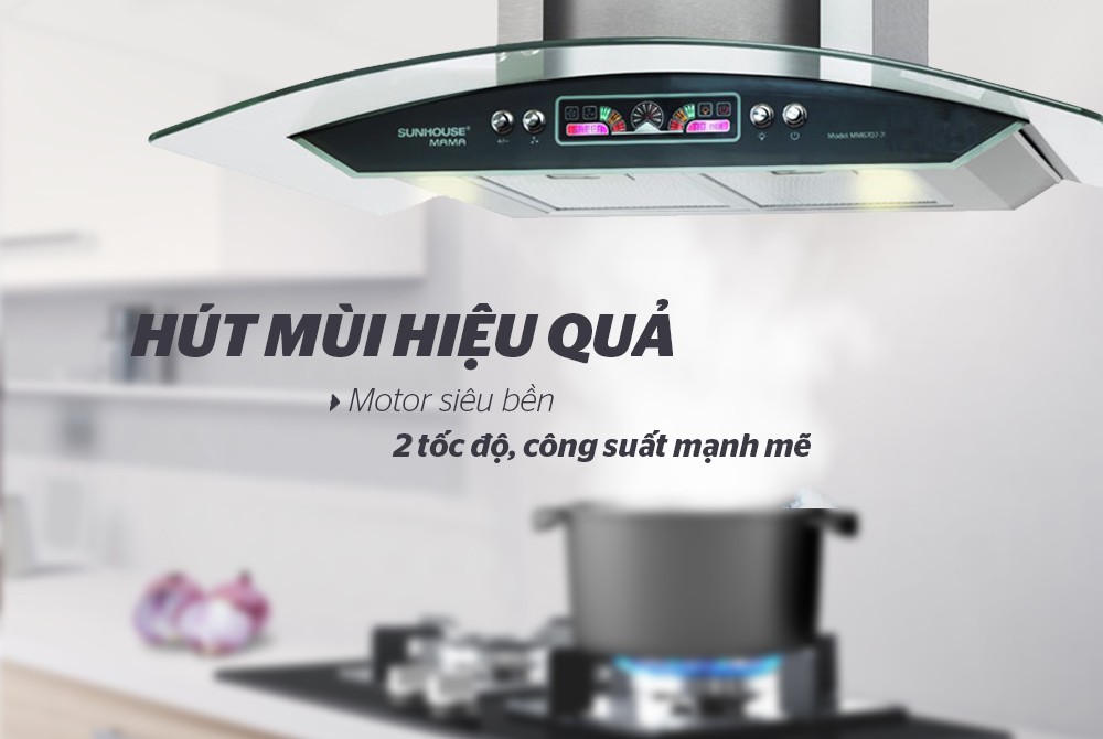 Máy hút mùi kính cong Sunhouse Mama MM6707-70 - Hàng chính hãng