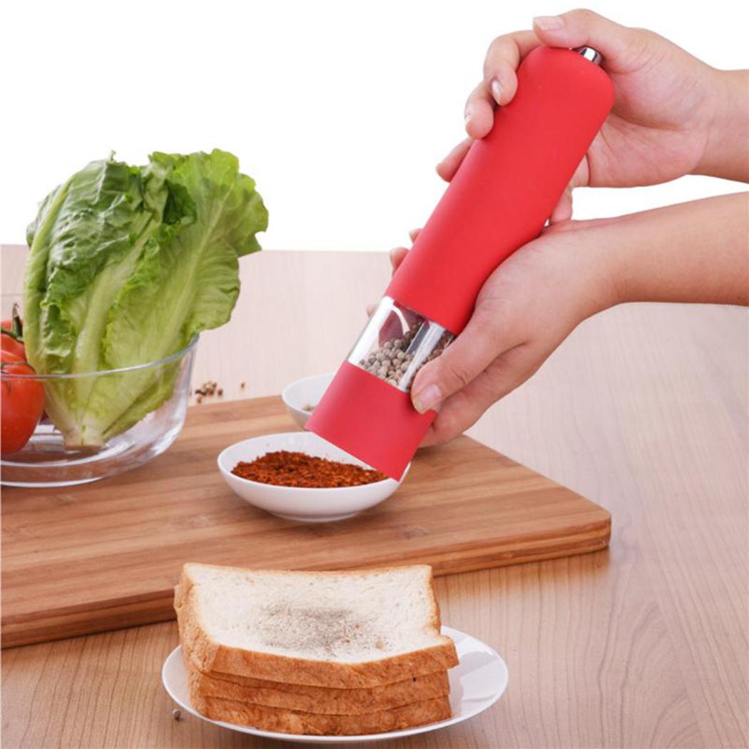 Tự Động Muối Tiêu Bộ Máy Mài Điện Nhựa Gốm Cối Xay Cho Thảo Mộc Tiêu Gia Vị Có Thể Điều Chỉnh Bếp Mài Tiện Ích