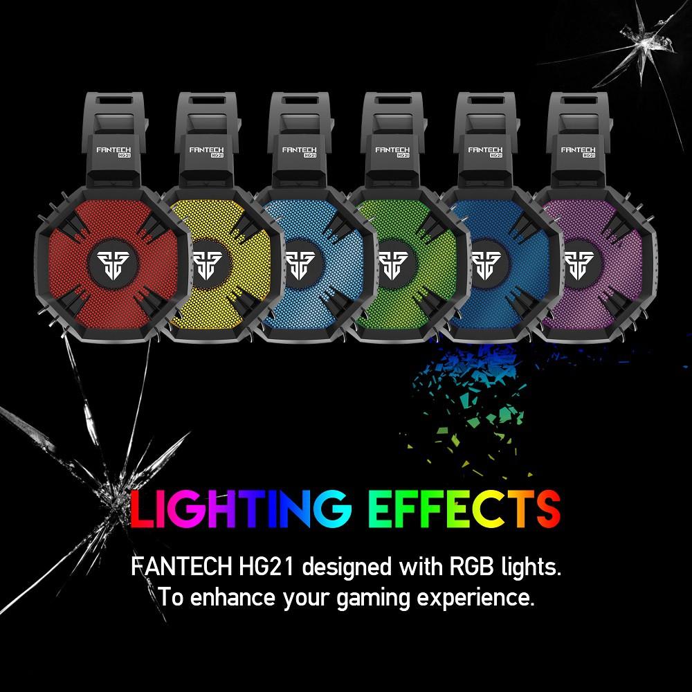 Tai nghe chơi Game chụp tai âm thanh vòm 7.1 LED RGB FANTECH HG21 - HÀNG CHÍNH HÃNG