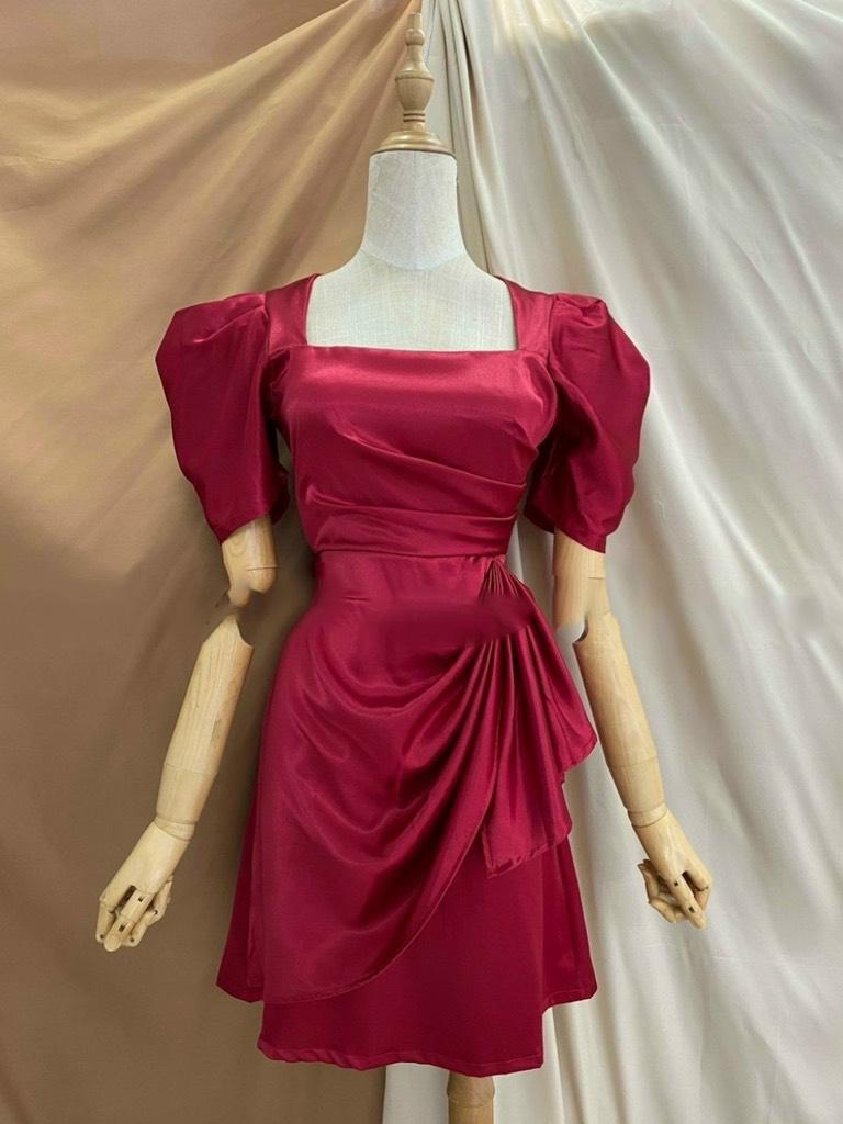 ĐẦM BODY TRẮNG ĐỎ BÈO HÔNG CELON DRESS 12848