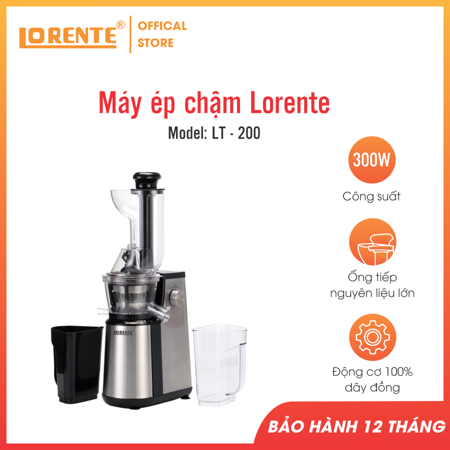 Máy ép chậm hoa quả Lorente LT-200 - Hàng Chính Hãng