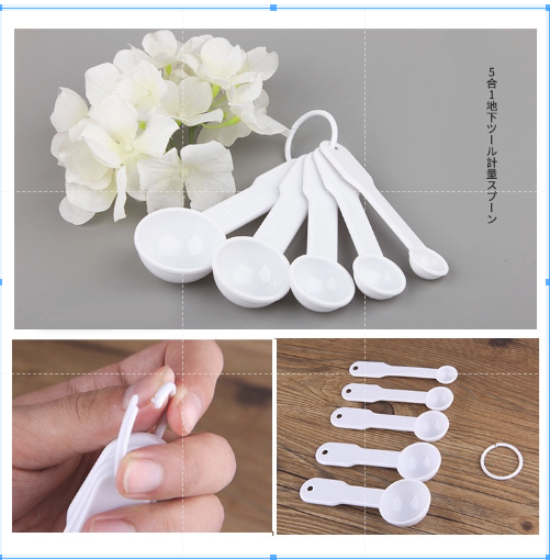 Set 5 thìa đo lường gia vị diy bằng nhựa tiện dụng dành cho nhà bếp ( Giao màu ngẫu nhiên )