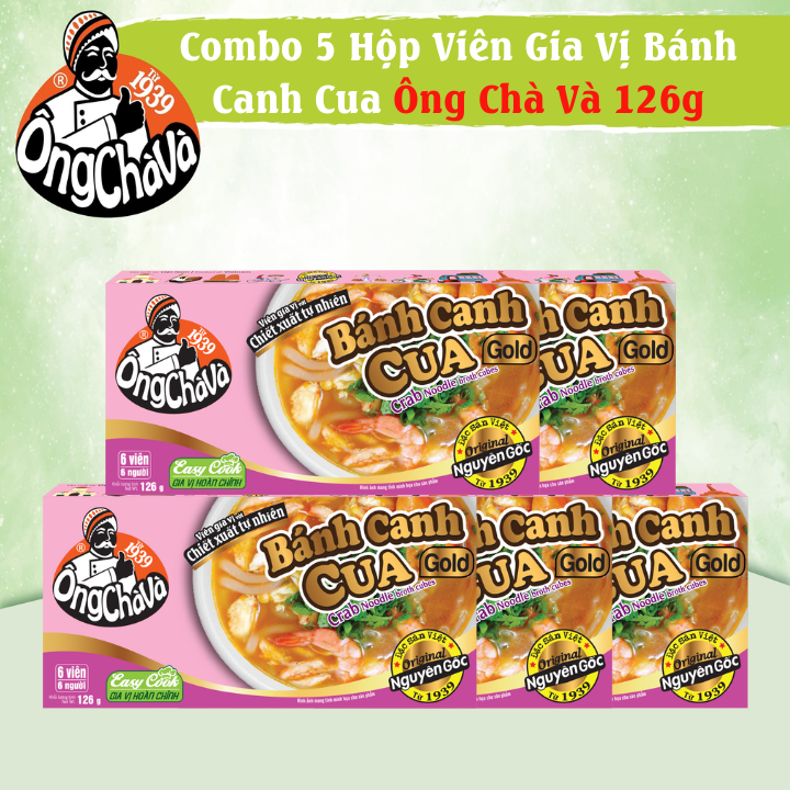 Combo 05 Hộp Viên Gia Vị Bánh Canh Cua Ông Chà Và 126g