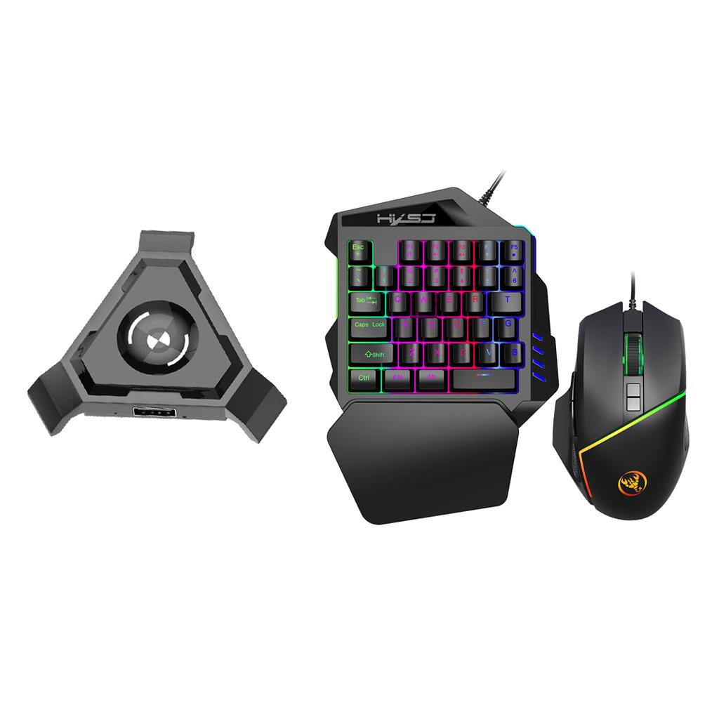 One-Hand Gaming 35 Keys Keyboard And Mouse Keypad With Adapter For PC/Phones