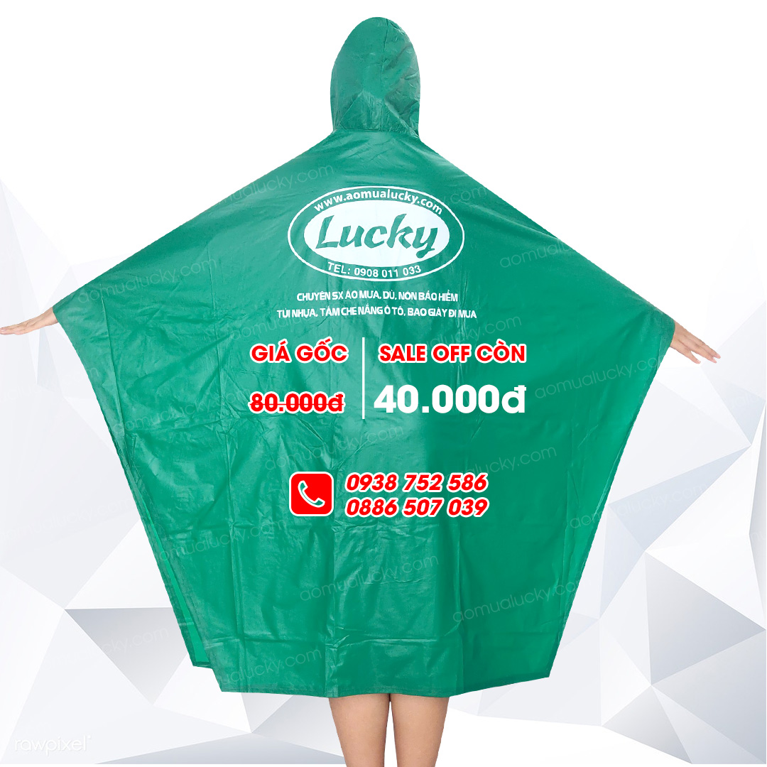 ÁO MƯA TRÙM CHỮ A, VẢI PVC CHỐNG THẤM SIÊU BỀN [LUCKY