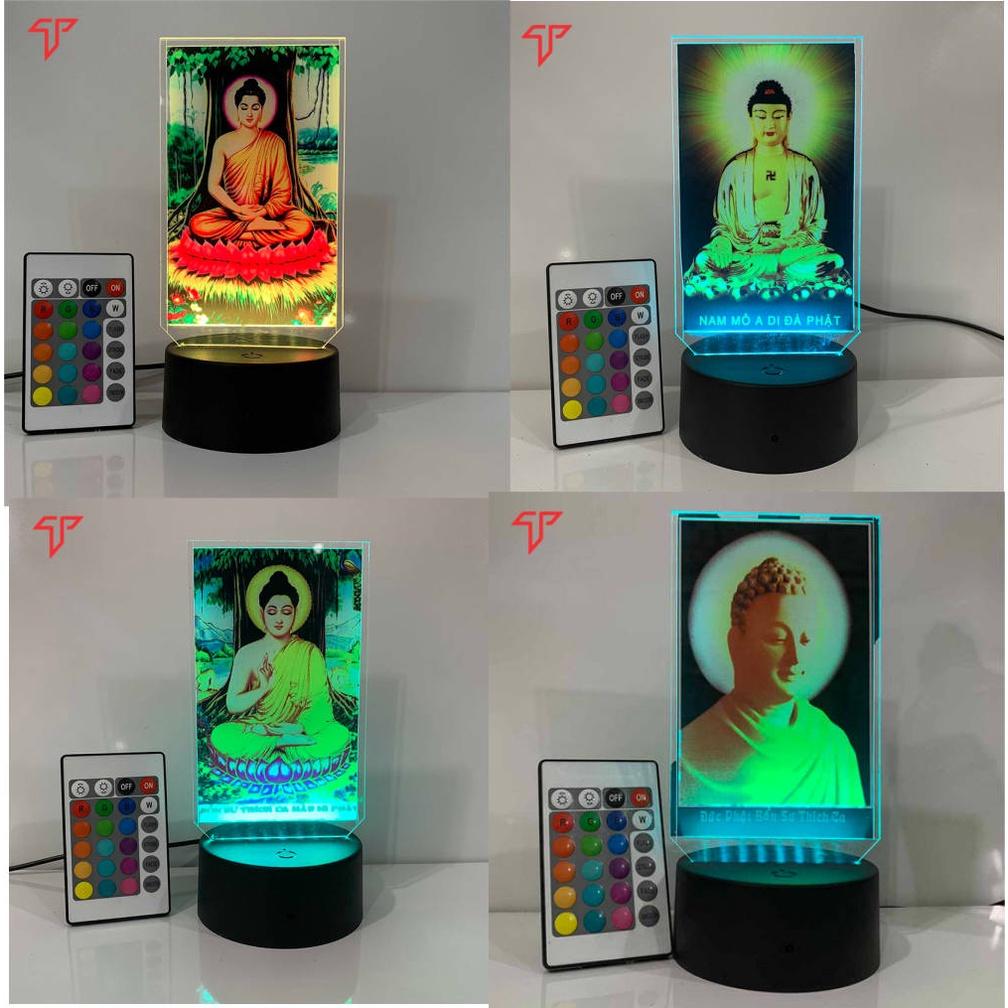 Đèn Led hình phật, hình phật mica led 3D, tranh phật để bàn, thờ xe ô tô xe tải, quà tặng phật giáo