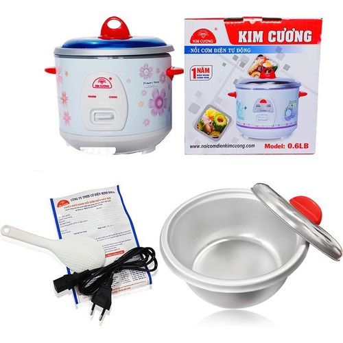 NỒI CƠM ĐIỆN KIM CƯƠNG 0,6L NẮP RỜI - HÀNG CHÍNH HÃNG