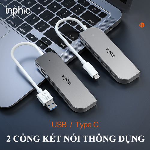 Cổng mở rộng Hub USB INPHIC H6PRO tốc độ cao với 4 cổng USB phù hợp với mọi loại máy tính, laptop, điện thoại - Hàng Chính Hãng