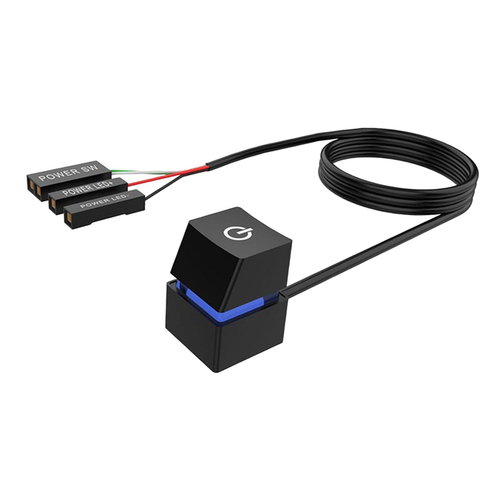 Power on Off Button with Extension Cable External Remote Switch Button for Desktop