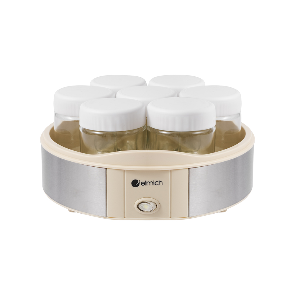 Máy Làm Sữa Chua Elmich YME0298 15W, Hàng Chính Hãng, Điều Khiển Cơ, 7 Hũ Thủy Tinh 200ml - JoyMall