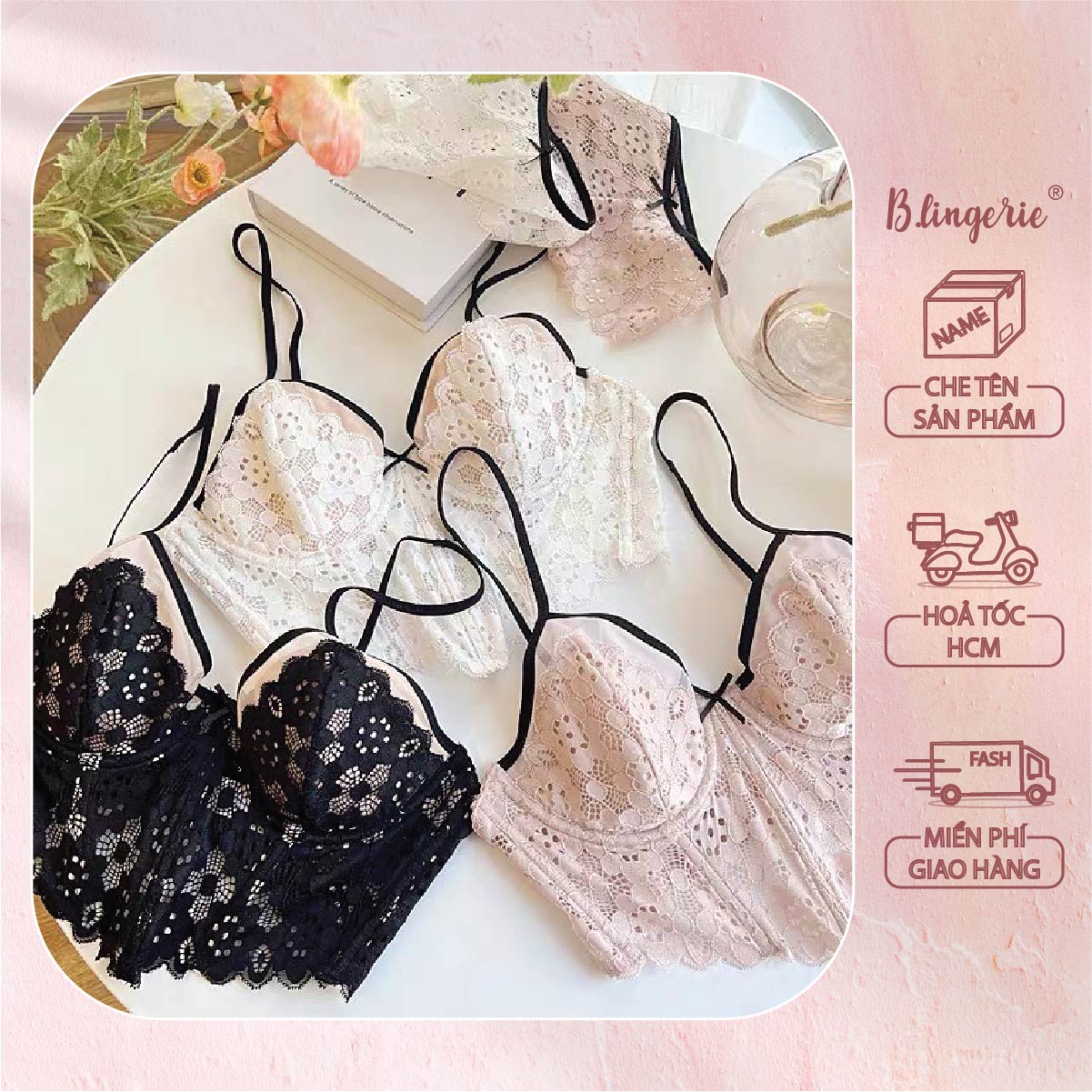 Bộ Đồ Lót Ren Cá Tính - B.Lingerie