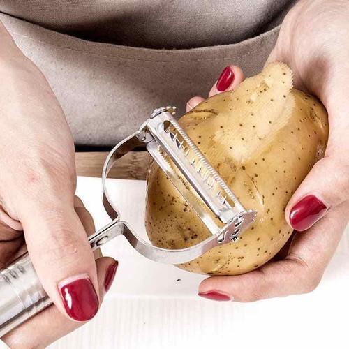 Dụng Cụ inox Nạo củ quả inox đa năng 3 trong 1 có thể bào sợi