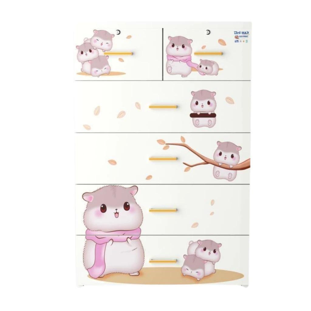 Tủ nhựa 5 tầng Qui Phúc, kích thước ngang 90cm, 100% nhựa PP, ABS