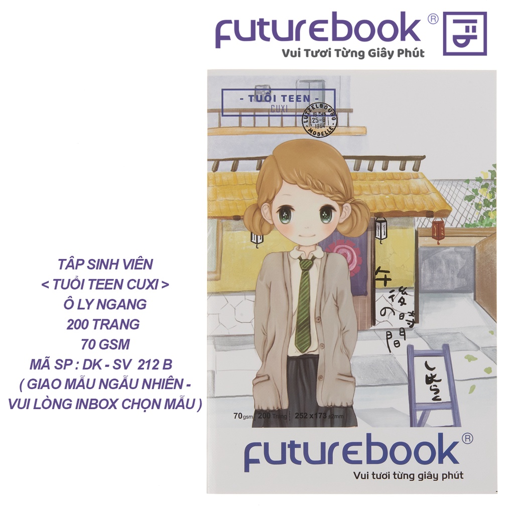 Tập Sinh Viên Cuxi Teen Ô ly ngang- 200 Trang- 70GSM- Phong cách Chibi. MSP: DK- SV 212. VPP FUTUREBOOK. Giao ngẫu nhiên