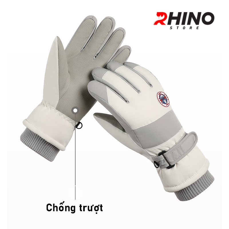 Găng tay lót lông cừu giữ ấm mùa đông chống gió, kháng nước Rhino G904 Bao tay chống trượt đi xe máy, xe đạp cho nam nữ, bảo hộ đi phượt