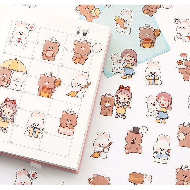 Bộ 40 sticker Telado dễ Thương E101