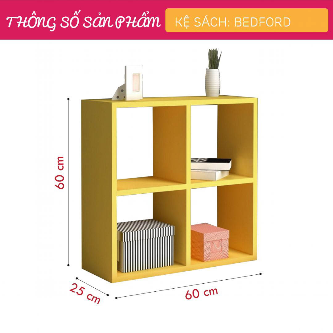 Kệ giá đỡ sách gỗ công nghiệp thiết kế đa năng SMLIFE Bedford