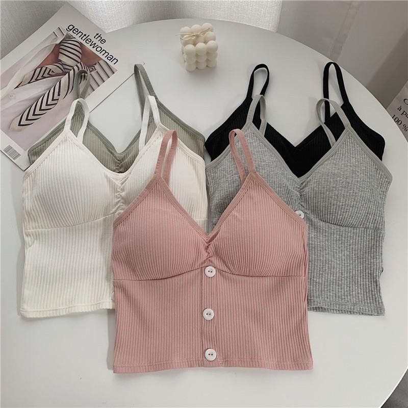 Áo bra đính cúc/ khuy. Áo hai dây có đệm ngực A2079