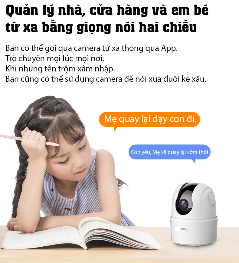 Camera wifi xoay 360 chính hãng IMOU Ranger 2C TA42P 4MP siêu sắc nét , đàm thoại 2 chiều , theo dõi chuyển động , cảnh báo tiếng trẻ khóc - Hàng Chính Hãng