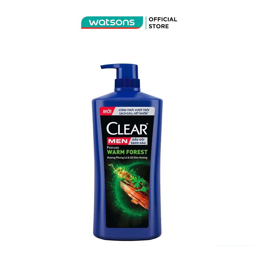Dầu Gội Clear Men Perfume Warm Forest Hương Phong Lữ &amp; Gỗ Đàn Hương 600g (588ml)