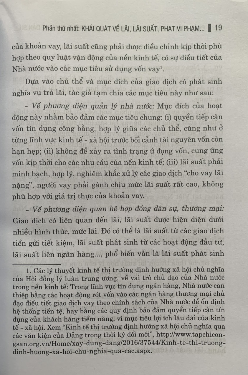 Pháp luật về lãi, lãi suất, phạt vi phạm trong quan hệ dân sự, thương mại và tín dụng ngân hàng