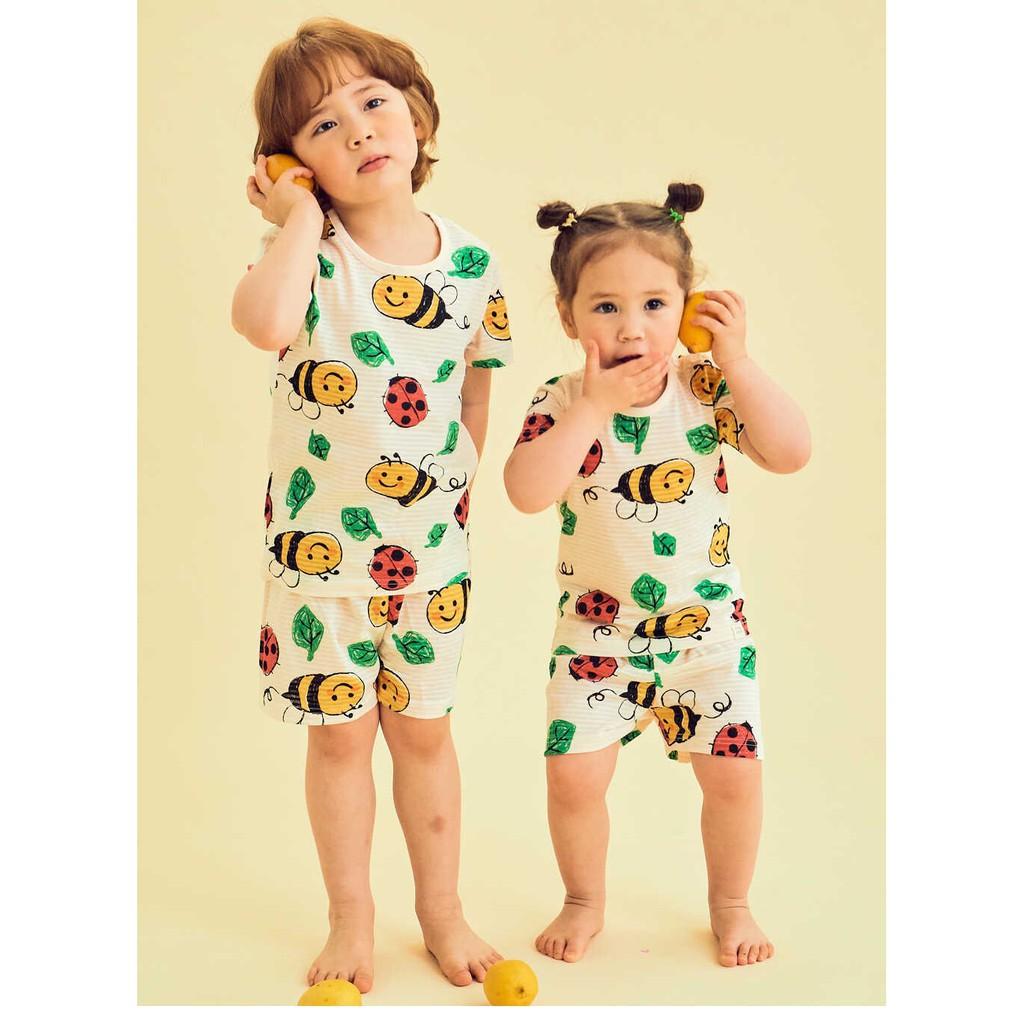 BỘ NGẮN CAO CẤP CHO BÉ - TTASOM NỘI ĐỊA HÀN , CHẤT COTTON GIẤY ORGANIC, MẪU CON ONG