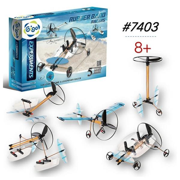 Đồ Chơi Lắp Ráp Mô Hình Xe Đua Chong Chóng Dây Chun - Rubber Band Racers #7403R (71 Mảnh Ghép)