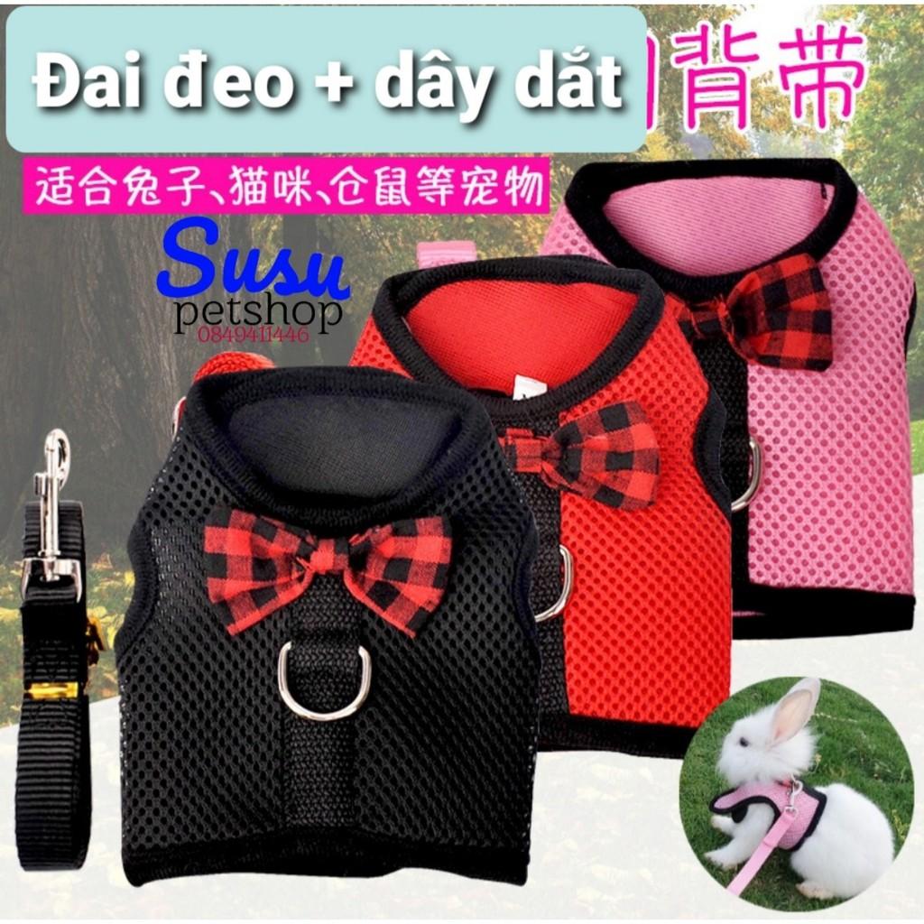 Đai đeo+dây dắt cho Thỏ, Mèo và Bọ