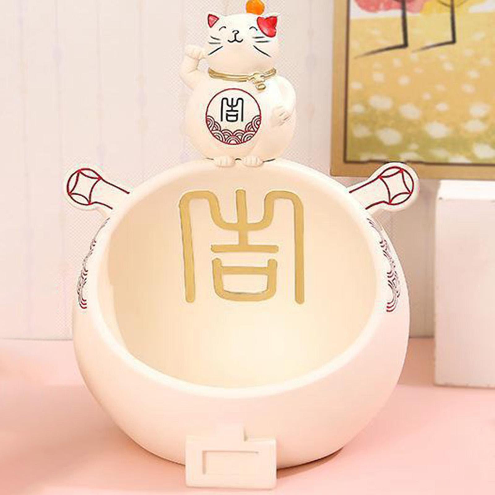 Hộp đựng đồ Trang Trí Hình Mèo May Mắn Bằng Nhựa