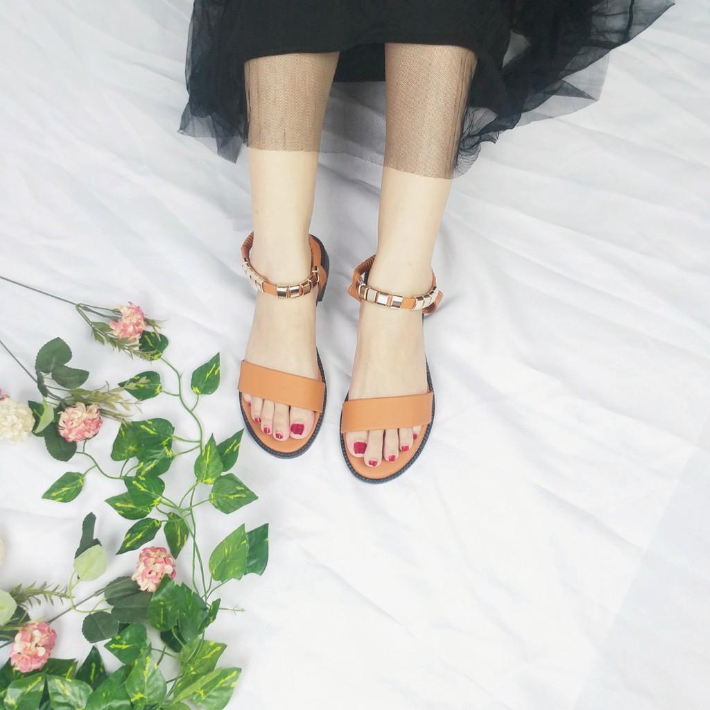 Sandal nữ đi học - Sandal nữ đi học quai hậu, đế nhựa PU, cao 2p, mang đi làm, đi học, đi chơi - TBHOT