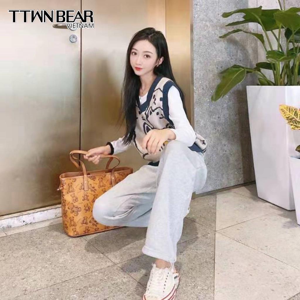 Túi tote da đeo chéo thời trang công sở kèm túi nhỏ xinh TTWN BEAR - TN2122