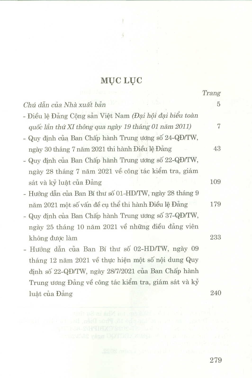 Sách - Một số văn bản về công tác Đảng và quy định, hướng dẫn thi hành