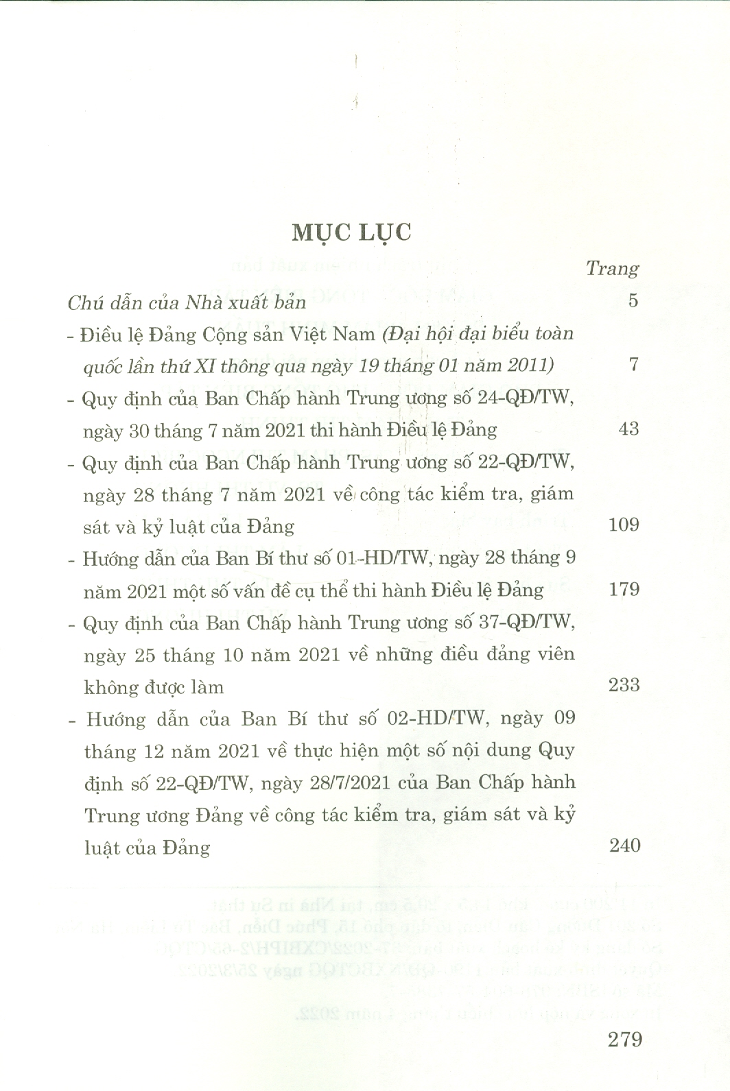 Sách - Một số văn bản về công tác Đảng và quy định, hướng dẫn thi hành